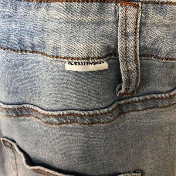 ALMOST FAMOUS Women's Overalls Ruffle Sleeves Size Medium Blue - Picture 14 of 15